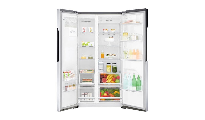 LG Side-by-Side | 606 L Kapazität | Eis-, Crushed Ice- und Wasserspender | Total No Frost, GSL561PZUZ